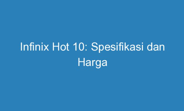 infinix hot 10 spesifikasi dan harga