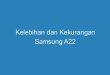 Kelebihan dan Kekurangan Samsung A22