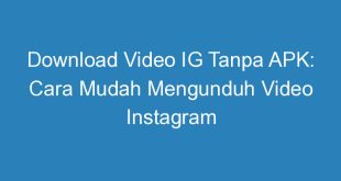 Download Video IG Tanpa APK: Cara Mudah Mengunduh Video Instagram